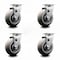 Service Caster 5 Inch Thermoplastic Rubber Wheel Swivel Caster Set with Roller Bearings SCC SCC-20S520-TPRRD-4 - alternate 1